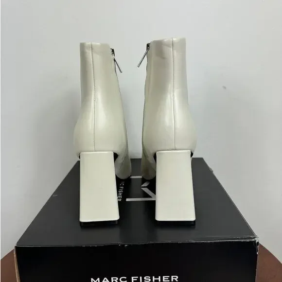 New Marc Fisher LTD Kulika Pointed Toe Bootie in Ivory Leather Women's Size 7.5 - Picture 7 of 9